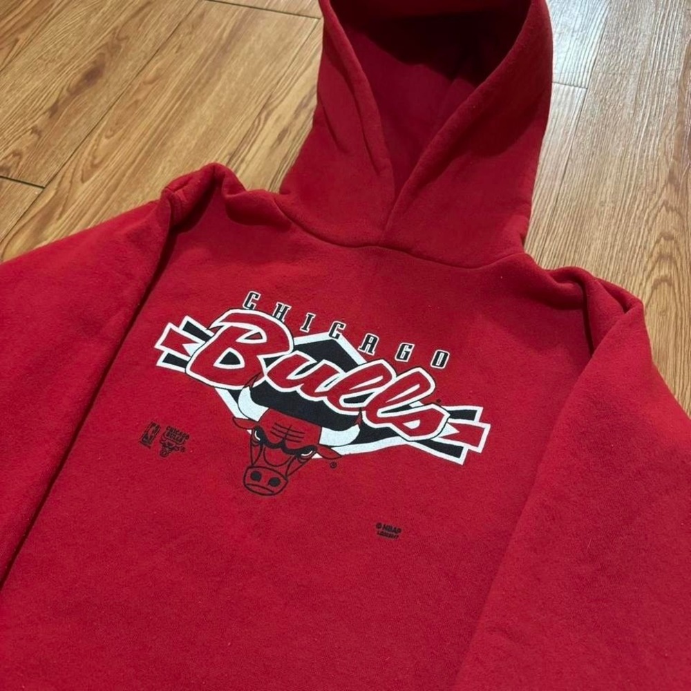 Chicago Bulls Kids Hoodie Vintage Logo 7 90s NBA Sports‎ Size L 14-16
